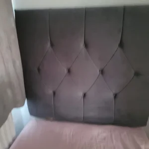 Grey faux suede single divan bed - Image 3