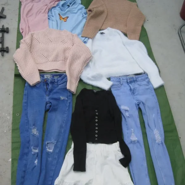 9 Similar Size Tops, Skirt and Jeans for a 10/11 Year Old