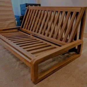 Solid Oak Sofa Bed with Futon Mattress - Image 3