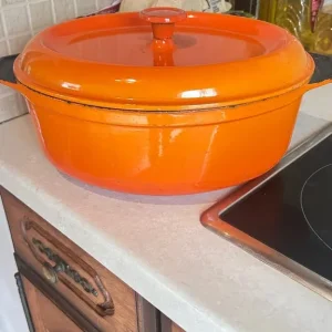 Cast iron casserole dish