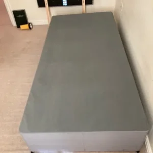 Grey Fabric Single Bed Base with Drawers - Image 3