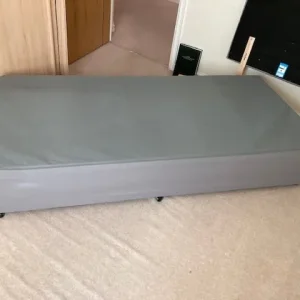Grey Fabric Single Bed Base with Drawers - Image 4