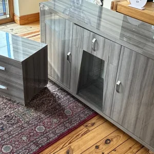 Sideboard with matching table, modern gloss finish - Image 2