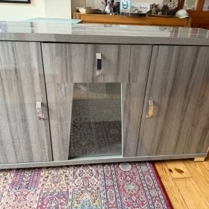 Sideboard with matching table, modern gloss finish