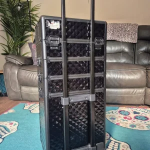 Beauty make up hairdressing vanity case on wheels - Image 3