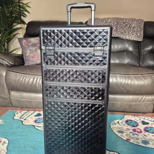 Beauty make up hairdressing vanity case on wheels