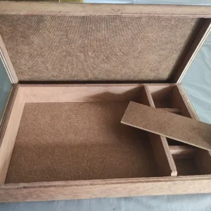 Handmade wooden storage box with 4 compartments