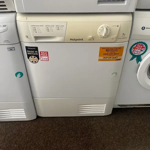 📞CREAM HOTPOINT CONDENSER DRYER WITH MULTIPLE DRY OPTIONS
