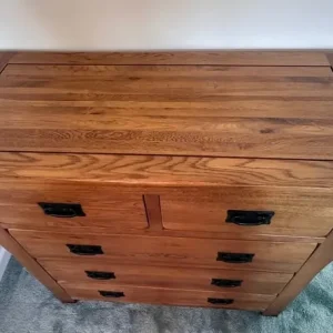 Solid Oak Chest of Drawers - Image 3