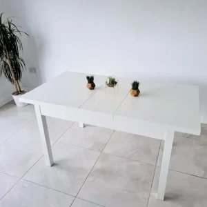 White Gloss Table & 4 Chairs (Excellent Condition) - Image 3