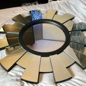 Large black mirror by WEST DECOR 110.5cm diameter - Image 3