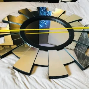 Large black mirror by WEST DECOR 110.5cm diameter - Image 5