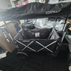 Costway Black Twin baby double stroller wagon - Image 5