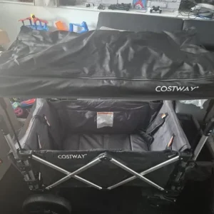 Costway Black Twin baby double stroller wagon - Image 6