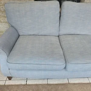 M&S St Ives matching sofas blue and cream fabric - Image 6