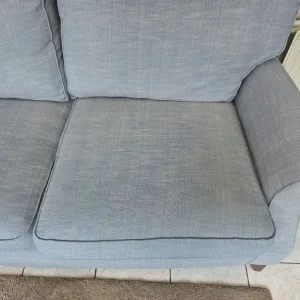 M&S St Ives matching sofas blue and cream fabric - Image 7