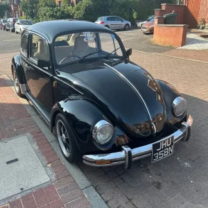 1975 Volkswagen Beetle 1580cc metallic black with cream cloth