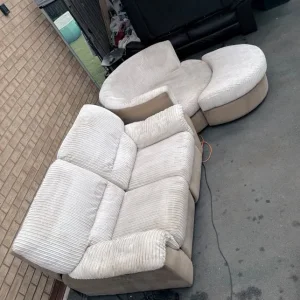 DFS ELECTRIC RECLINER SOFA AND ROTATING SWIVEL CHAIR