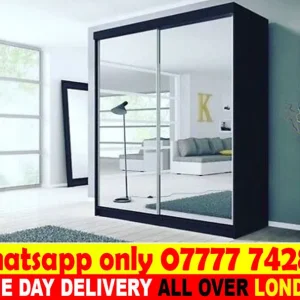 Bedroom Wardrobe with Mirror - Image 2