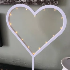 3 wooden heart ornaments with lights - Image 2