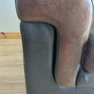 3 Seater Brown Faux Leather Sofa - Image 2