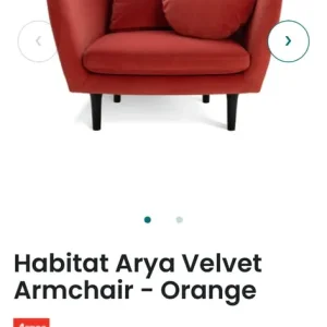 X2 Arya Habitat armchairs statement chairs orange like new