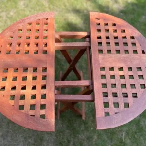 Teak Round Folding Coffee Table - Image 3