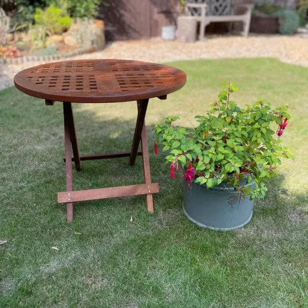 Teak Round Folding Coffee Table