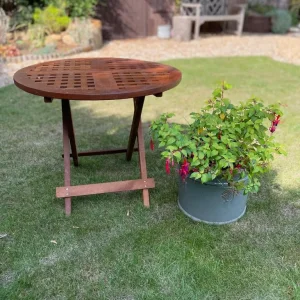 Teak Round Folding Coffee Table