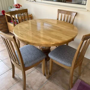 Hardwood table & 4 chairs