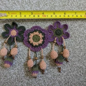 Embroidered flower decoration with beads - Image 2