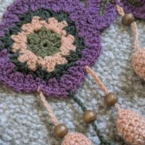 Embroidered flower decoration with beads - Image 3