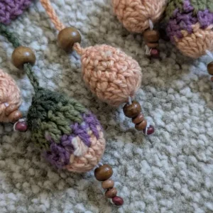Embroidered flower decoration with beads - Image 4