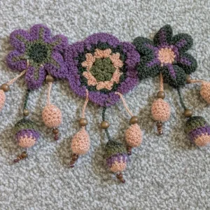 Embroidered flower decoration with beads - Image 5