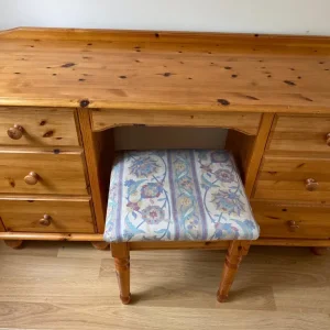 Pine Dressing Table / Dress With Stool 6 Drawers - Image 2