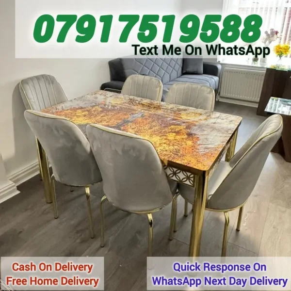 Dining table with 4 and 6 chairs Free Delivery