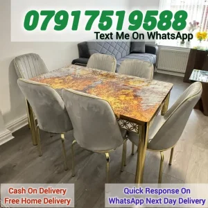 Dining table with 4 and 6 chairs Free Delivery