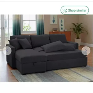 Charcoal Grey corner sofa & bed - Image 2