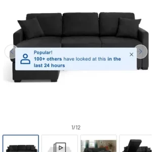 Charcoal Grey corner sofa & bed