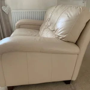 Beige cream Leather Sofa’s Suite - Good Condition - Image 3