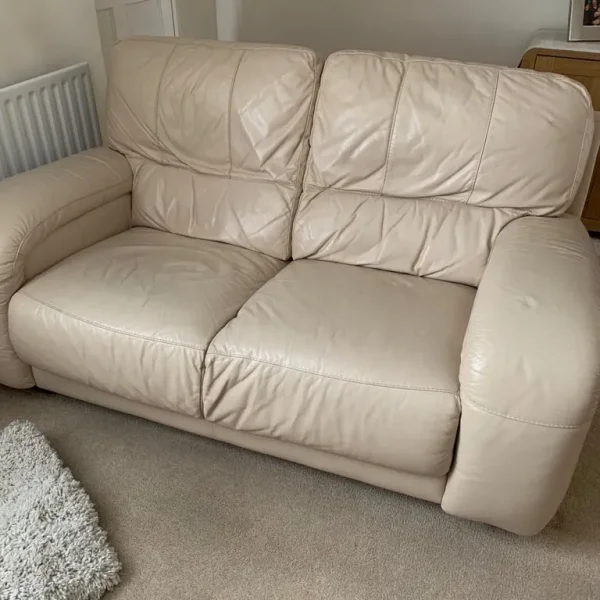 Beige cream Leather Sofa’s Suite - Good Condition