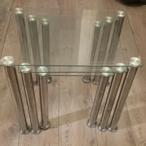 3 Nest of Glass tables - Image 2