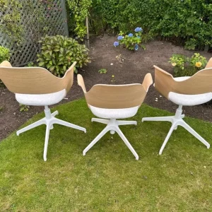 3 x stunning chairs - white stained oak veneer
