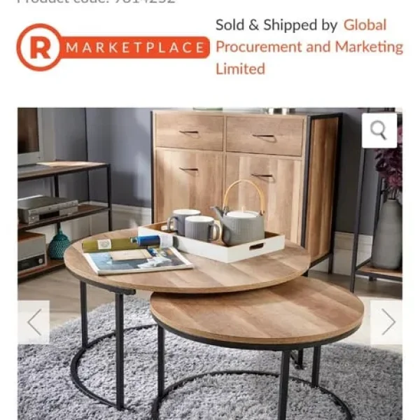 Nest of two round coffee table