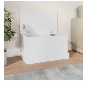 Storage Box White 50x30x28 cm Engineered Wood 816496 - Image 2