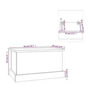 Storage Box White 50x30x28 cm Engineered Wood 816496 - Image 5
