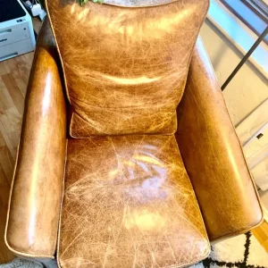 100% Leather “Cigar” Armchair - Image 2