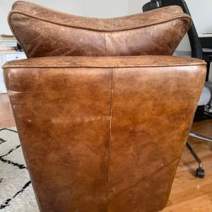 100% Leather “Cigar” Armchair - Image 5