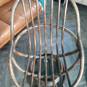 Ann Graves Vintage Bamboo Swivel Chairs - Image 3