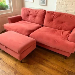 Joules Coral 4 Seater Sofa with matching Storage Ottoman